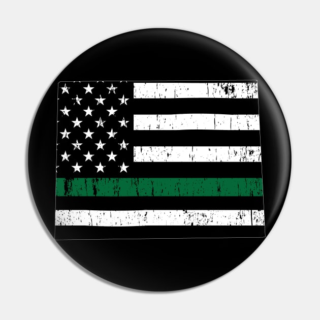 Wyoming Thin Green Line Military and Border Patrol Shirt Pin by bbreidenbach