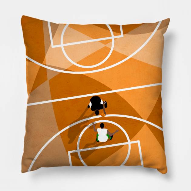 Street Basketball From Above | Aerial Illustration Pillow by From Above