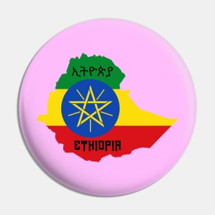 Ethiopia flag & map Pin