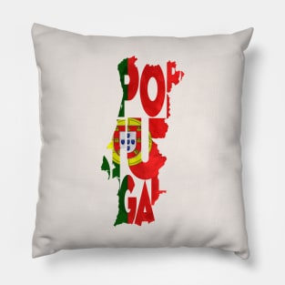 Portugal Typo Map Pillow