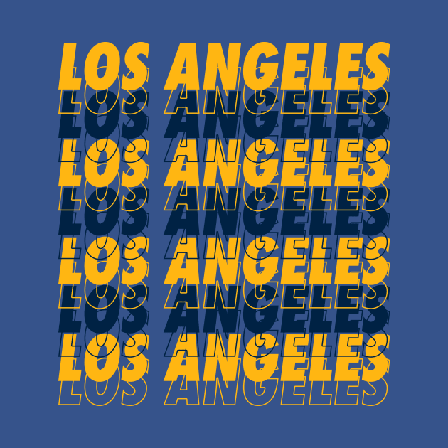 Los Angeles - Echo Graphic on Blue by downformytown