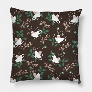 Lovely Teacup Delicious Tea Pattern Pillow
