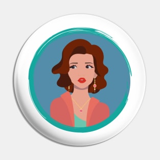 Woman with the long earrings Pin