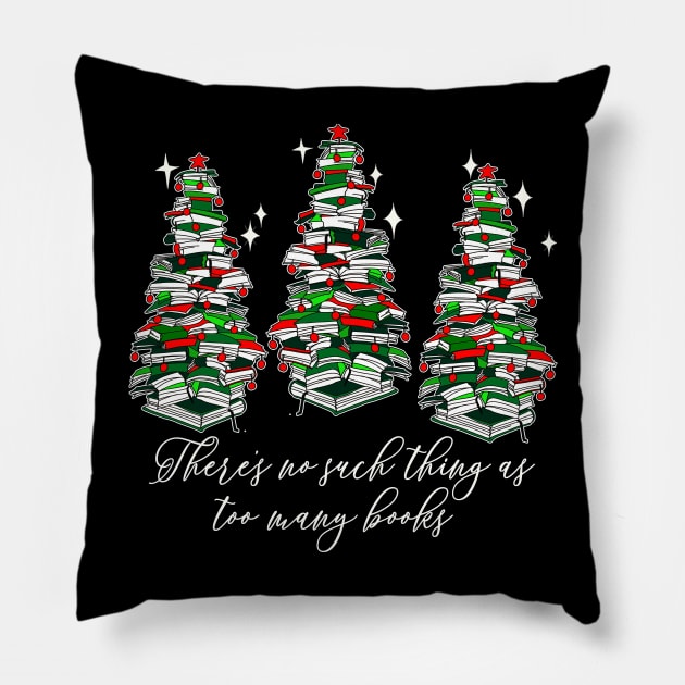 Christmas Book Trees, Librarian, Book Lovers, Love Reading Pillow by SilverLake