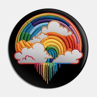 Boho Rainbow Embroidered Patch Pin