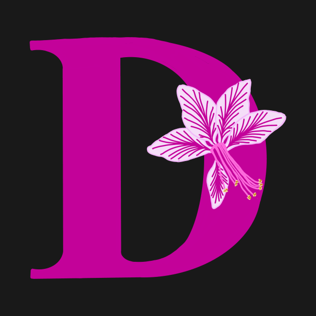 Fonts n Flowers with the Letter D by MarcyBrennanArt by MarcyBrennanArt