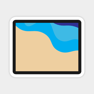 Abstract Blue waves and Brown sand background Magnet