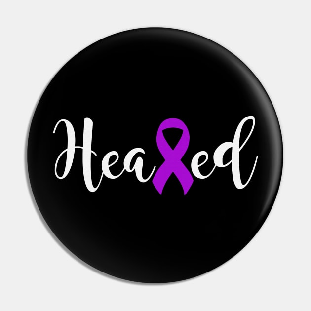 Heal Cancer Never Give Up Pancreatic Awareness Purple Ribbon Warrior Hope Cure Pin by celsaclaudio506