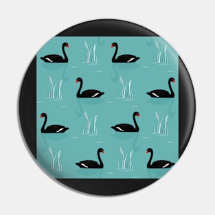 Black swans pattern Pin