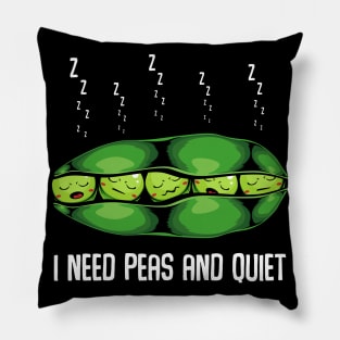 Peas - I Need Peas And Quiet - Cute Sleeping Vegetables Pillow