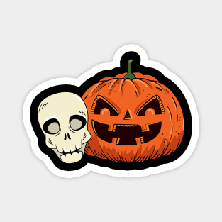 Halloween pumpkin with scull Magnet