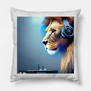 A Lion Dj Wearing A Pair Of Headphones Pillow