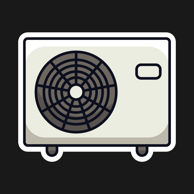 Air Conditioning Ventilator Sticker vector illustration. Technology object icon concept. Various objects of air conditioners-condensing fan sticker vector design. by AlviStudio