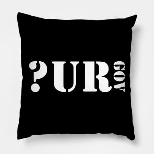 Question Your Government Stencil Font Pillow