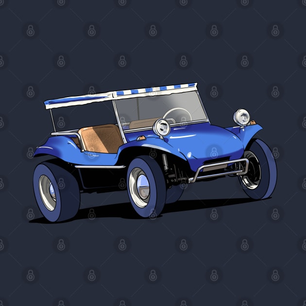 Blue Manx Beach Buggy by Webazoot