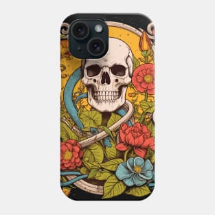 Botanic Bones - Artistic Fusion of Skeleton & Flora Tee Phone Case