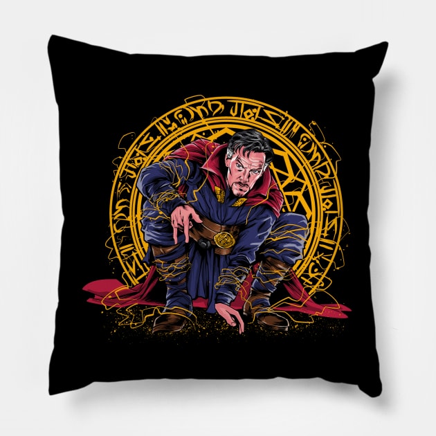 Strange Knight Pillow by Zascanauta