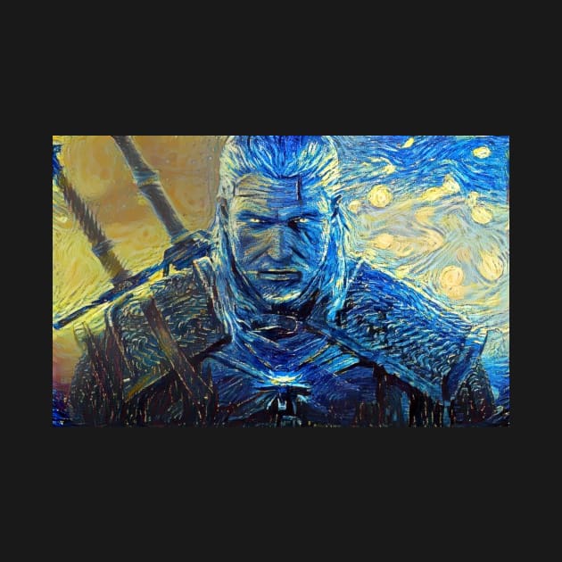 Witcher Geralt of Rivia Starry Night by Starry Night