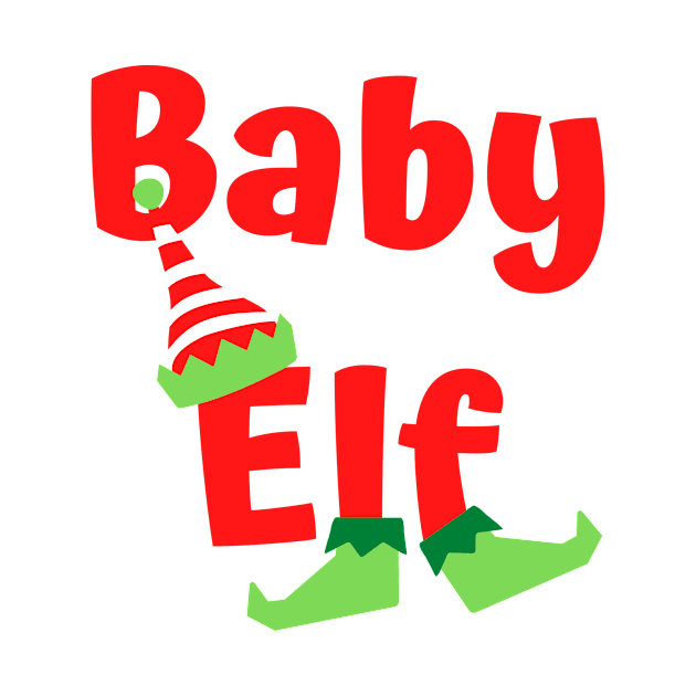 baby elf by the christmas shop