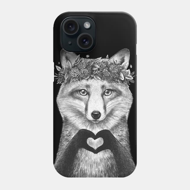 Fox with love Phone Case by kodamorkovkart