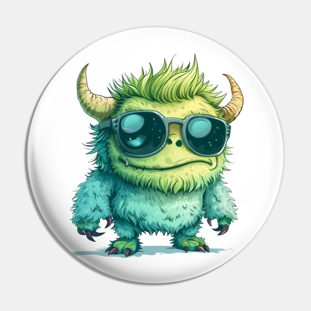 Cute Fluffy Monster Pin by Obotan Mmienu