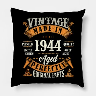 Vintage 80th Birthday Decorations Men Funny 1944 80 Birthday Pillow