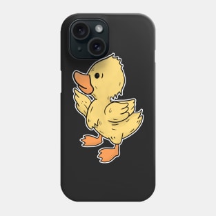 Duckling hand drawn looking to the left yellow Phone Case