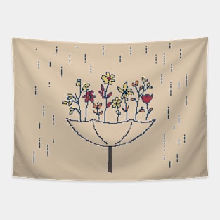 Upside Down Flower Umbrella Tapestry