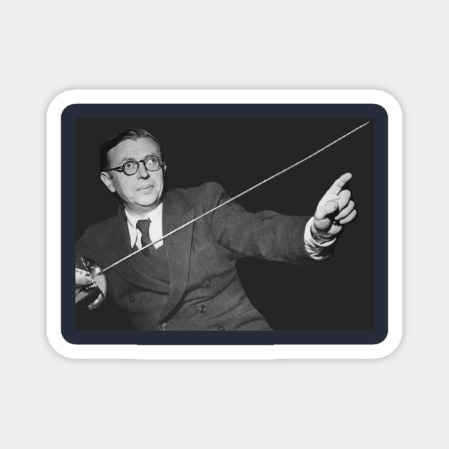 Sartre Fencing Magnet by neememes