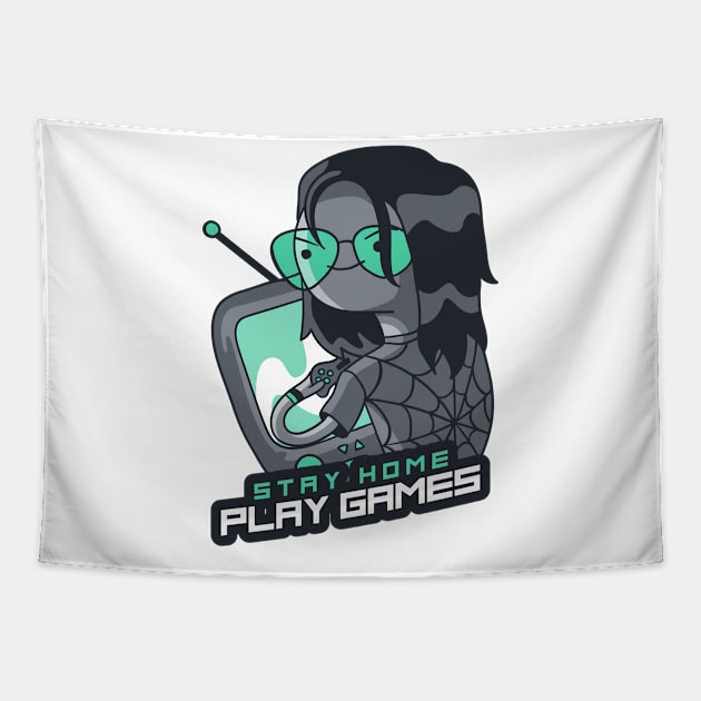 Stay home play games Tapestry by zvdesigns