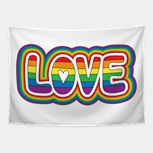 Rainbow Love Tapestry