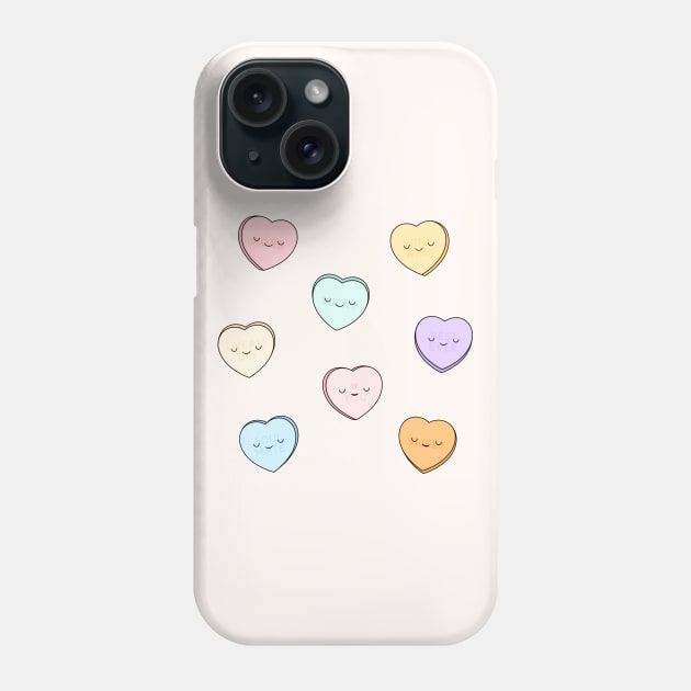Sweet Candy Hearts Phone Case by kimvervuurt