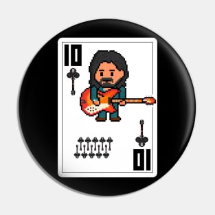 Pixelrockstars Ten of Clubs Playing Card Pin