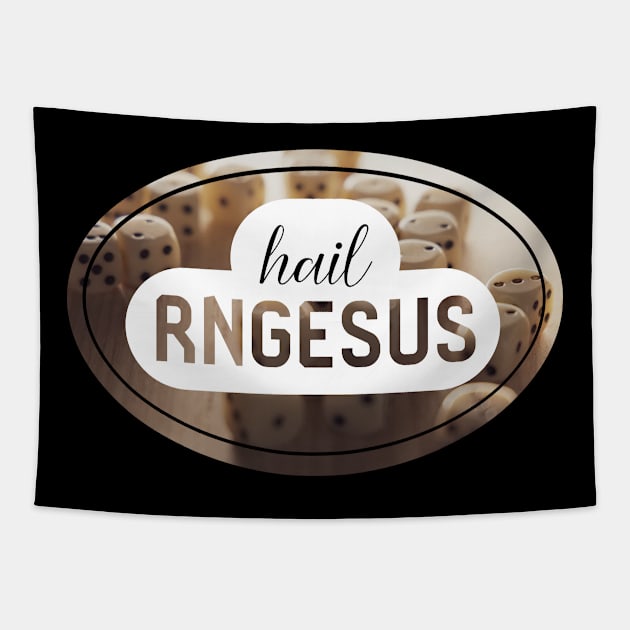 Rng Rngesus Funny Dice Table Top RPG Tapestry by yellowpomelo