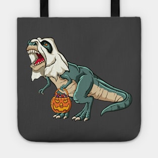 Trex Ghost Costume Funny Halloween Dinosaur Tote