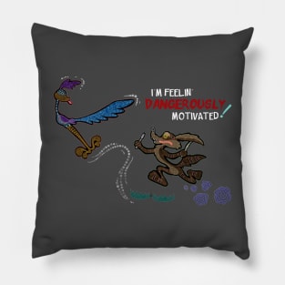 Road Runner and Wile E Coyote - Feeling Dangerously Motivated! Pillow