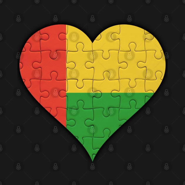 Bissau Guinean Jigsaw Puzzle Heart Design - Gift for Bissau Guinean With Guinea Bissau Roots by Country Flags