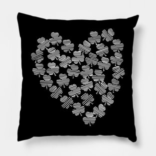 St Patricks Day Shamrock Heart Pillow