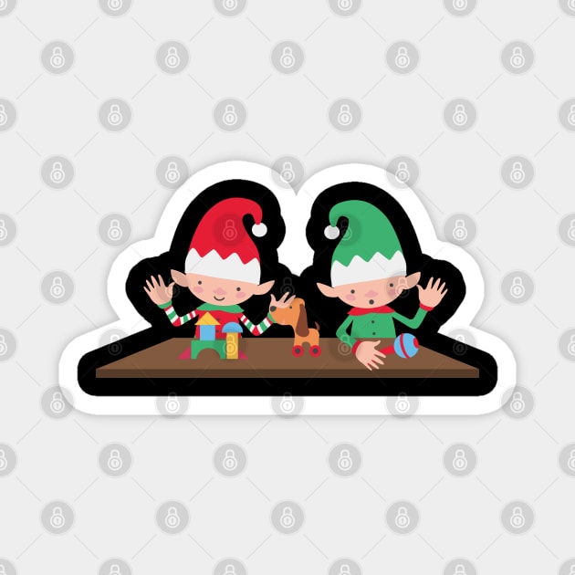 Santa's elves working Magnet by holidaystore