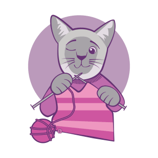 Knitting Siamese Kitty T-Shirt