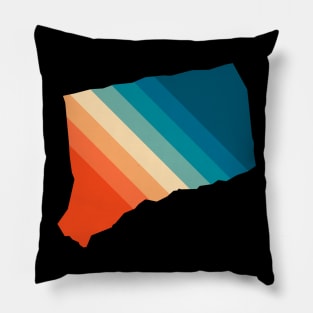 Connecticut State Retro Map Pillow