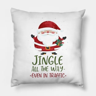 Jingle Jam: Santa's Traffic Symphony Pillow