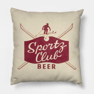 Sportz Club Beer Retro Defunct Breweriana Pillow