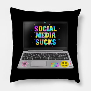 Social media sucks laptop Pillow