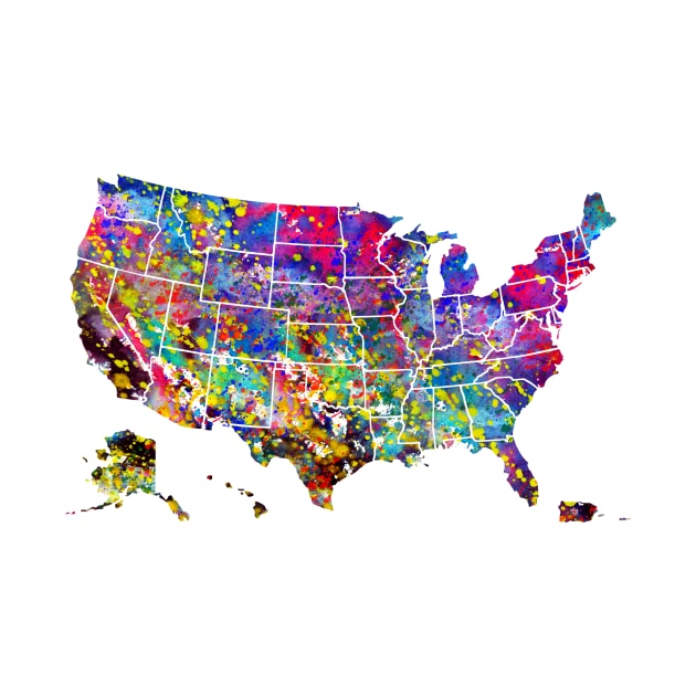 Map of USA by erzebeth