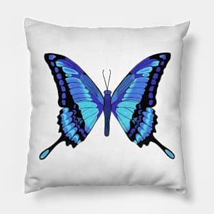 blue butterfly Pillow