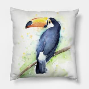 Toucan Watercolor Pillow