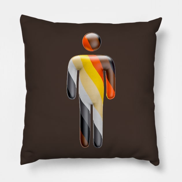 Male icon in Bear gay flag colors for LGBTQ+ diversity Pillow by Visualisworld