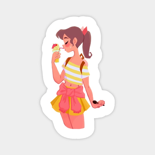 Pineapple Cool Off Magnet by YanelyAguilarArt