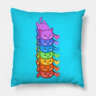 Rainbow cat Pillow